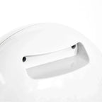 White electric fireplace heater carry handle on the rear housing