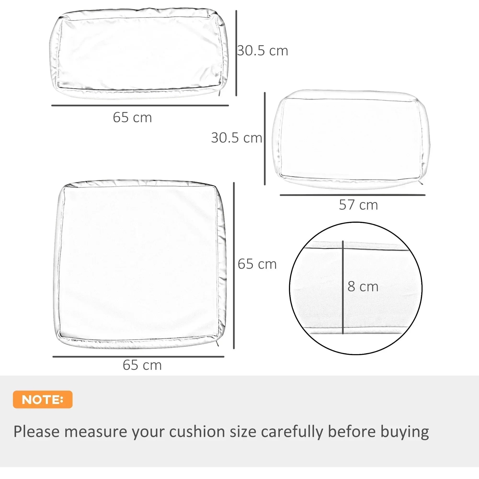 Garden Rattan Sofa Cushion Polyester Cover Replacement Outdoor- No Cushion Included, Dark Grey - Bobobiy