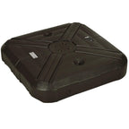 Coffee-brown fillable parasol base weight with circular cap and molded ribs