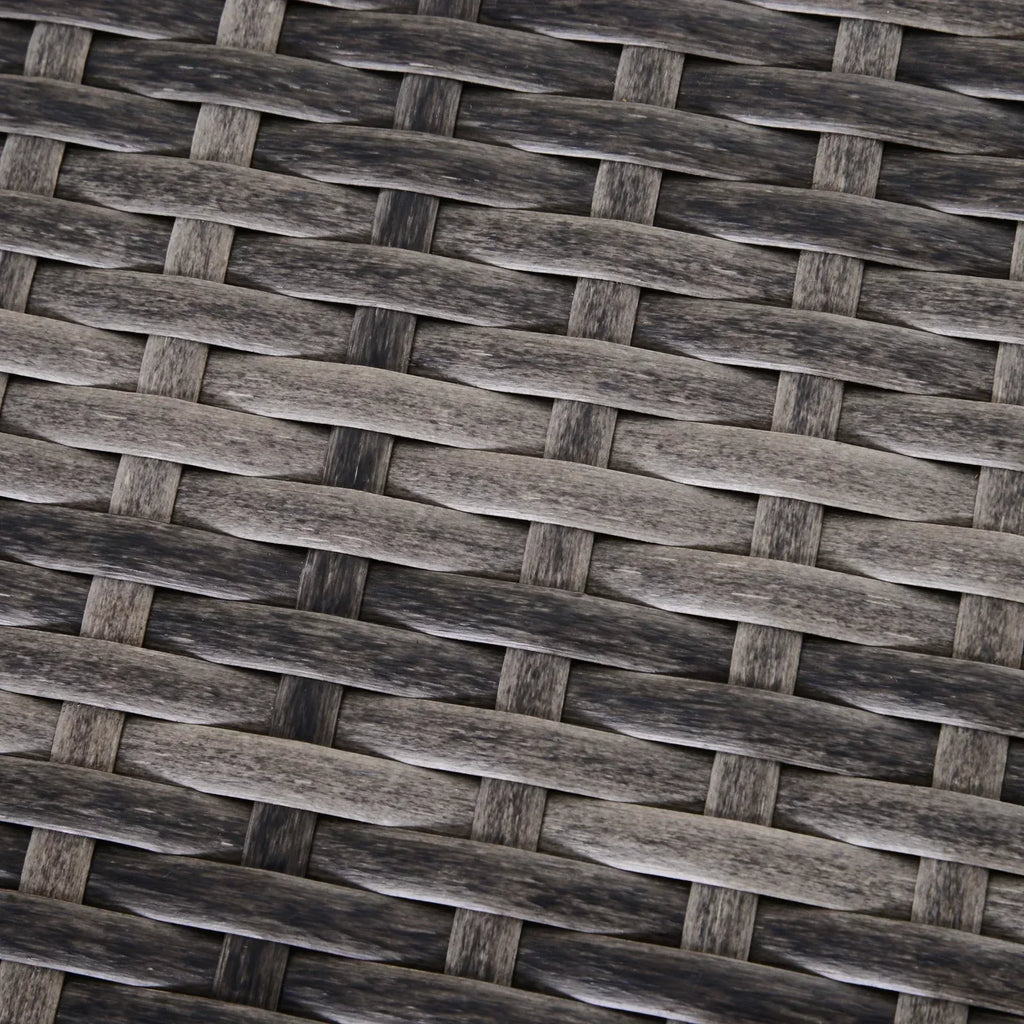 3PC Rattan Garden Furniture Storage Sofa Set 4 Seater Wicker Coffee Table Conservatory Sun Lounger Reclining Set Outdoor Weave with Cushion Grey - Bobobiy