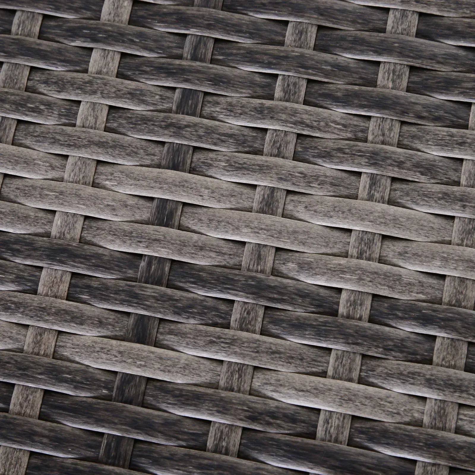 3PC Rattan Garden Furniture Storage Sofa Set 4 Seater Wicker Coffee Table Conservatory Sun Lounger Reclining Set Outdoor Weave with Cushion Grey - Bobobiy