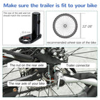 Bike trailer hitch coupler and connector strap for rear-axle mounting