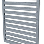 Grey wall-mounted plant trellis frame with horizontal slats