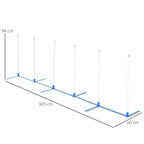 Adjustable agility obstacle course set with white poles and blue ground base