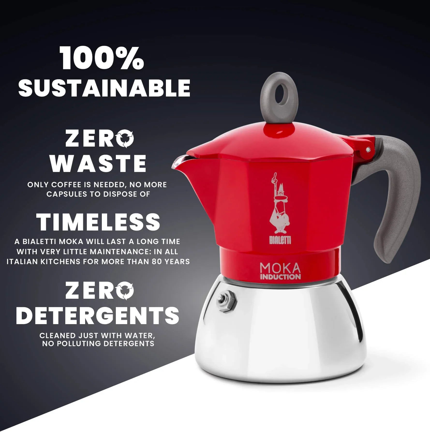 Bialetti Moka Induction Stovetop Coffee Maker - Bobobiy