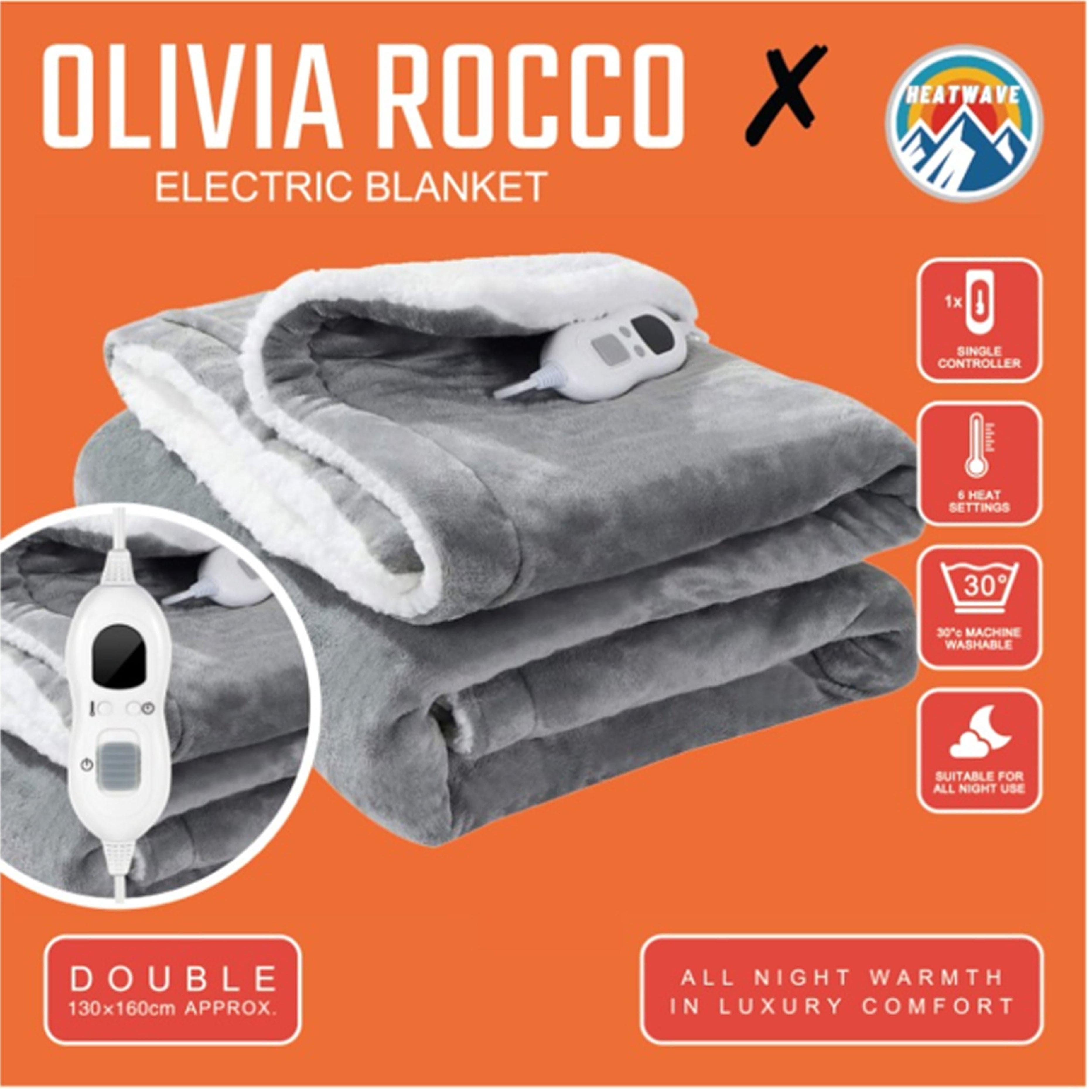 Ultra Soft Double Layer Electric Heated Throw Blanket with Adjustable Heat Settings & Overheat Protection