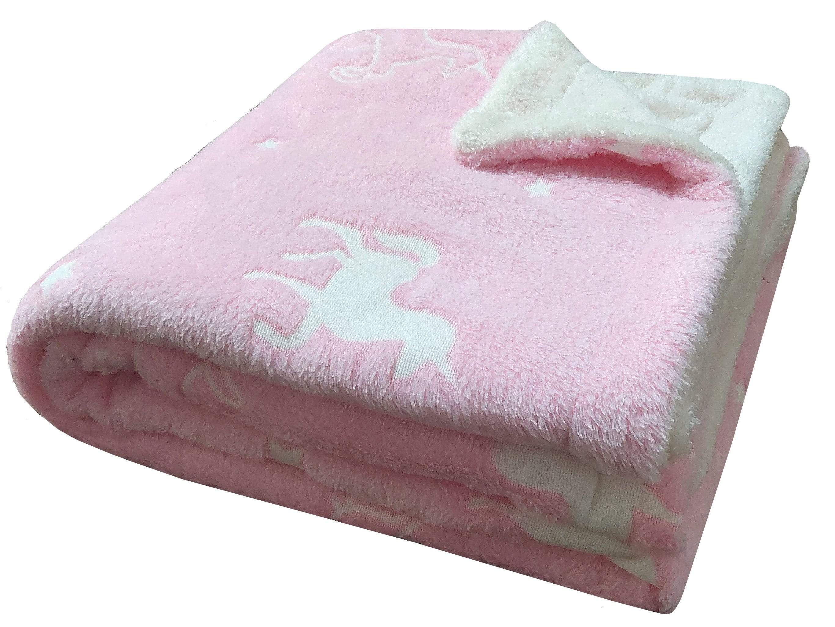 Unicorn Glow in the Dark Teddy Fleece Duvet Set for Kids Girls Magical Bedtime Bedding Warm and Cosy OEKO-TEX Certified Pink