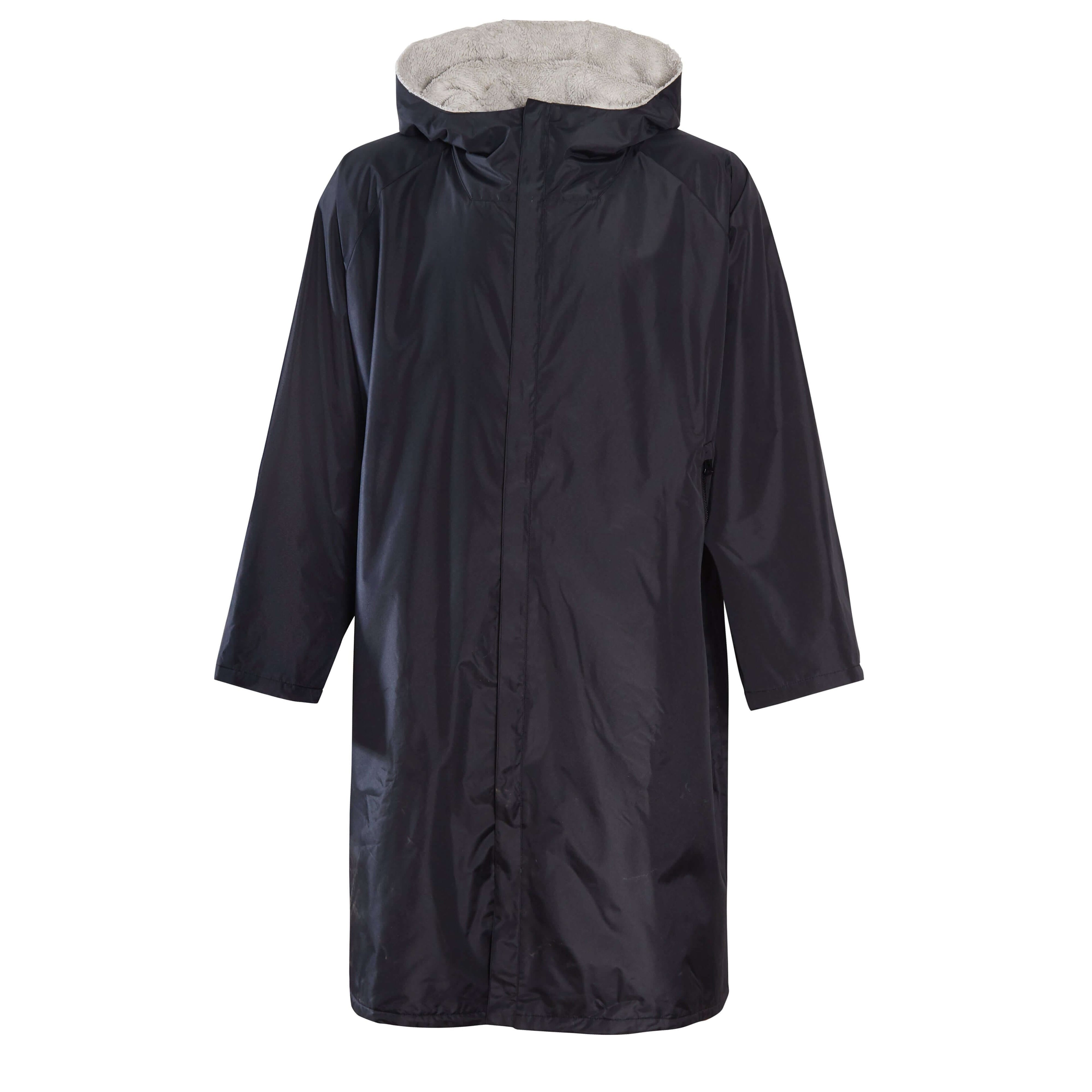 Unisex Adults Waterproof Windproof Changing Robe Hooded Outdoor Coat for Beach Swimming Surfing Warm Fleece Lining
