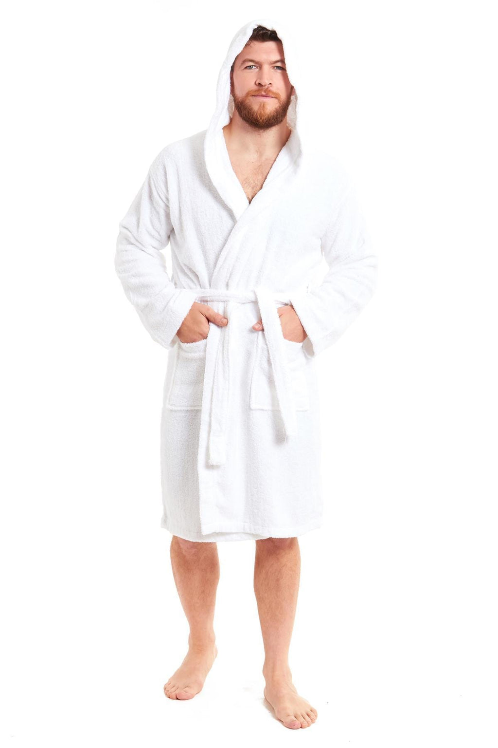 Unisex Bamboo Hooded Dressing Gown Super Soft Towelling Bath Robe for Men & Women