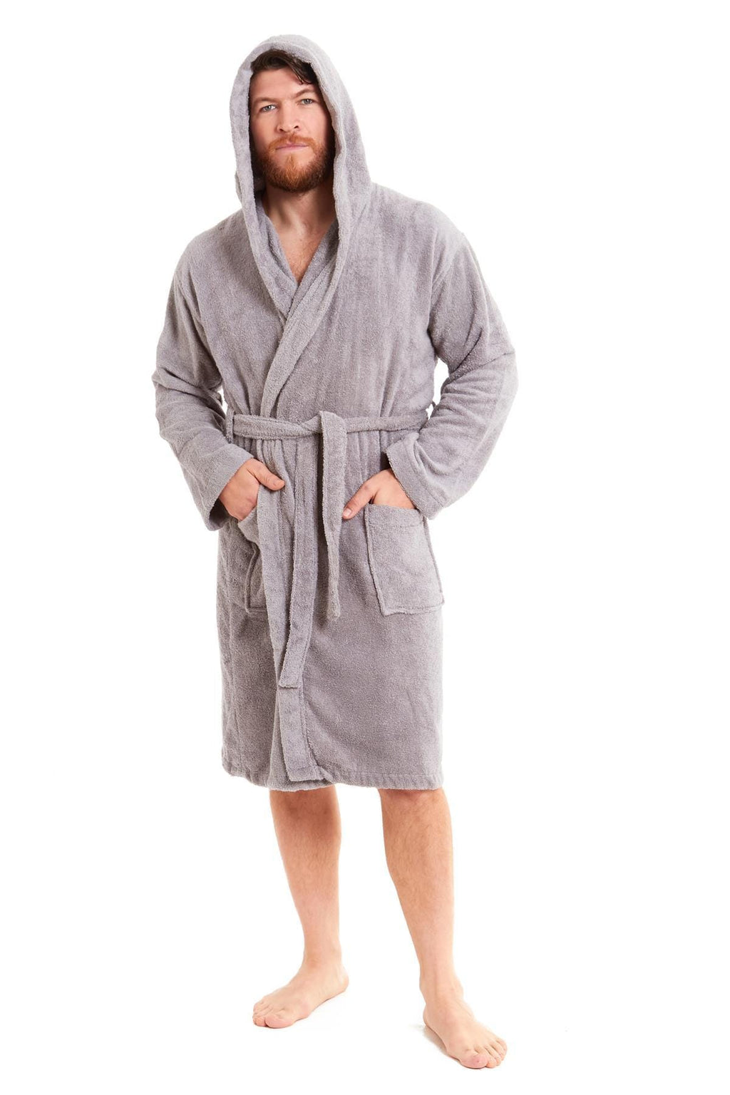 Unisex Bamboo Hooded Dressing Gown Super Soft Towelling Bath Robe for Men & Women