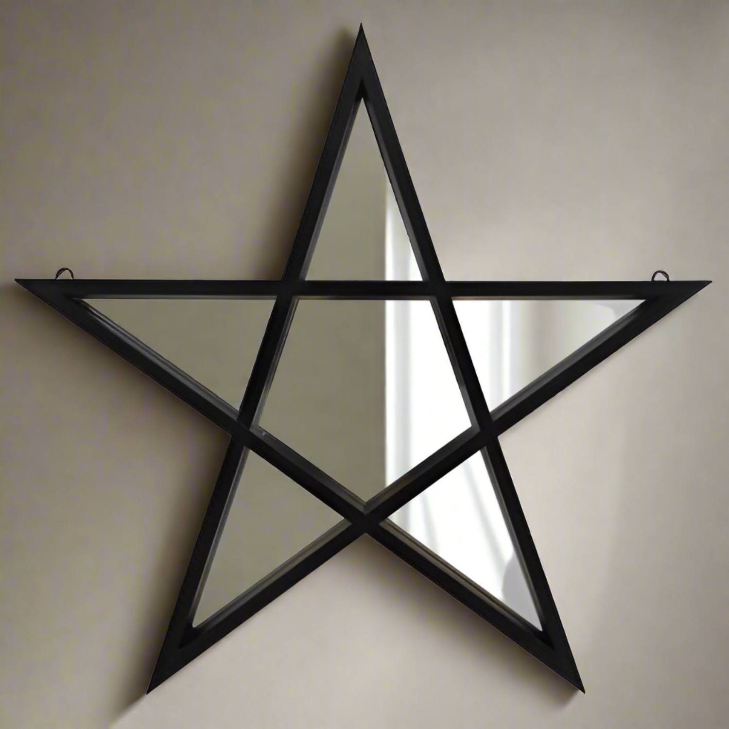 Black Framed Pentagram Mirror