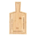 Bamboo serving board with handle hole and engraved “GOOD FRIENDS”