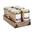 Set of lavender backflow incense cone tins in kraft cardboard with gold lids