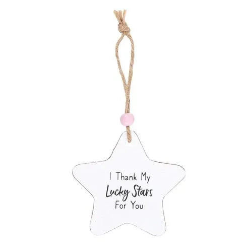 I Thank My Lucky Stars Hanging Star Sentiment Sign - Bobobiy