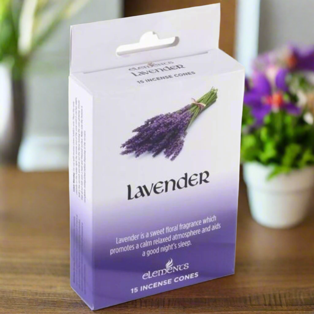 Set of 12 Packets of Elements Lavender Incense Cones