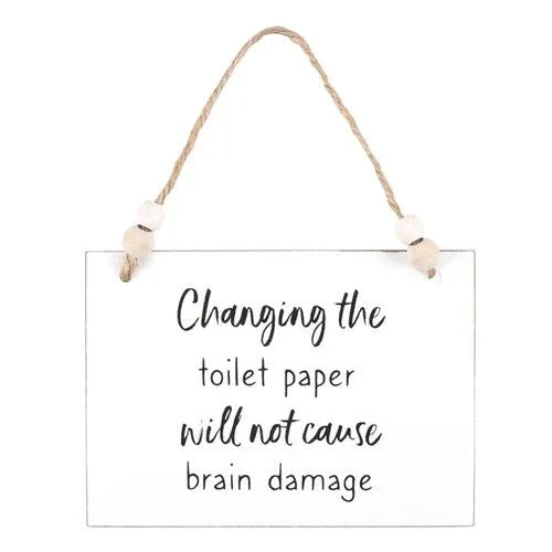 Changing The Toilet Paper Hanging Sign - Bobobiy