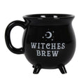 Black mug with 'Witches Brew' text on a white background