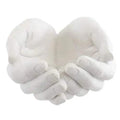 White plush, hand-shaped soft accessory with fingered detailing, hugging pose