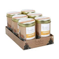 Sandalwood backflow incense tin set: six cylindrical cans with gold lids