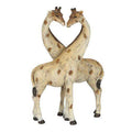Heart-shaped giraffe couple ornament with two giraffe figures facing each other