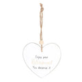 Enjoy Your Retirement Hanging Heart Sentiment Sign - Bobobiy
