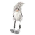 Grey plush Santa gonk with shaggy beard, striped legs, and soft floppy feet