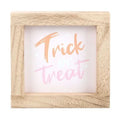 Pink Trick or Treat Wooden Frame Sign - Bobobiy