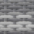 Grey PE rattan woven pattern panel with interlaced brick-style weave