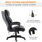 Black office chair with adjustable tilt back and locking control