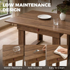 Wood-effect folding dining table with storage drawer and easy-clean surface