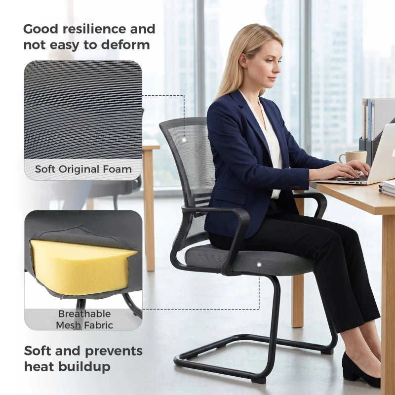Dark grey mesh office chair with padded seat and thick backrest foam