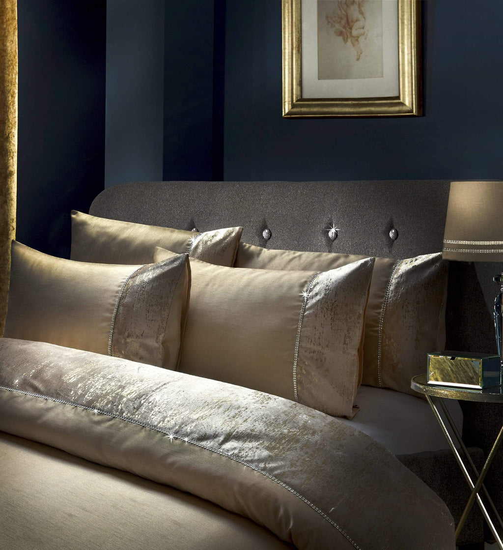 Valentina Ultra-Soft Duvet Set with Crushed Velvet Trim and Diamante Detailing in Double King Super King Sizes OEKO-TEX Certified