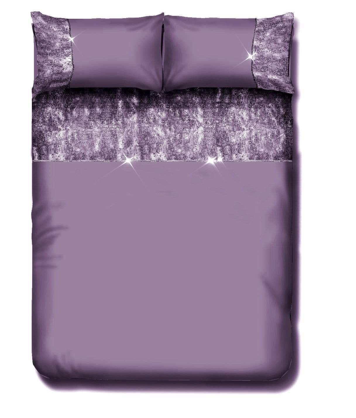 Valentina Ultra-Soft Duvet Set with Crushed Velvet Trim and Diamante Detailing in Double King Super King Sizes OEKO-TEX Certified