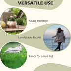 Use options diagram for black metal fence panels, showing partition and landscape uses