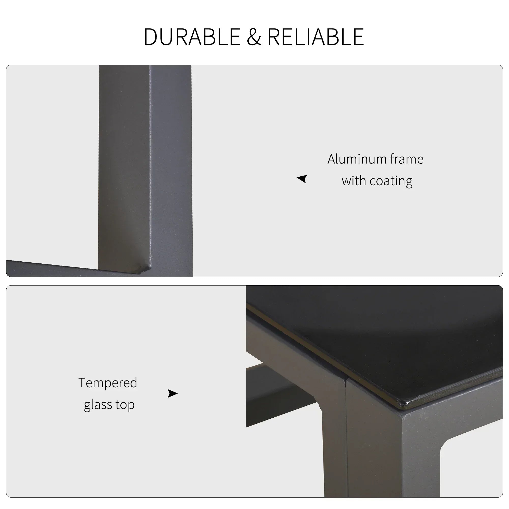 5 Pieces Outdoor Patio Furniture Set, Sofa Couch with Glass Coffee Table, Cushioned Chairs and Aluminum Tube, for Balcony Garden Backyard, Grey - Bobobiy