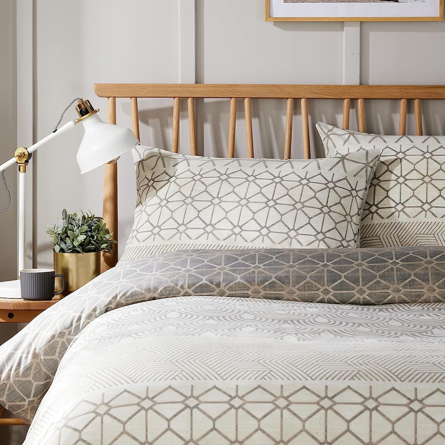 Versailles Natural Floral Reversible Quilted Duvet Cover Set with Button Closure in Single Double King Sizes