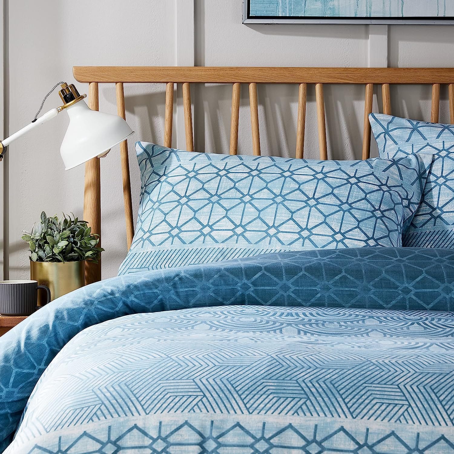 Versailles Teal Elegant Printed Duvet Cover Set Reversible Quilted Bedding with Pillowcases Breathable Polyester Blend for King Double Single Sizes