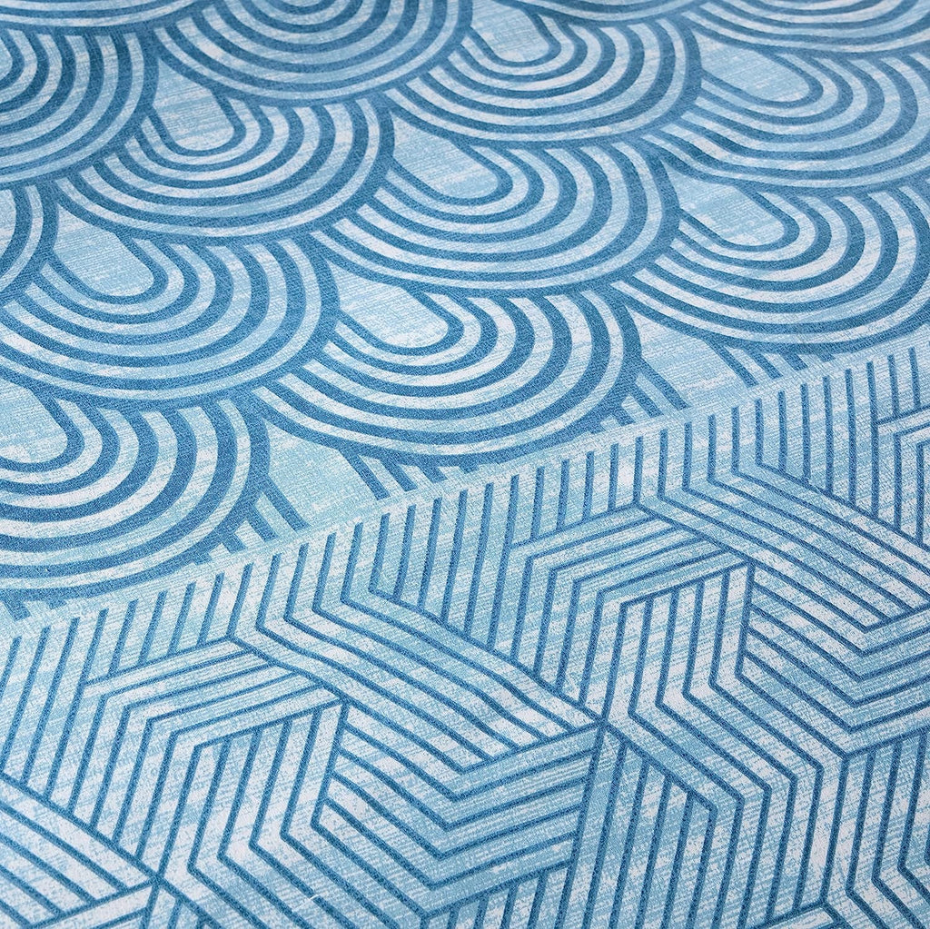 Versailles Teal Elegant Printed Duvet Cover Set Reversible Quilted Bedding with Pillowcases Breathable Polyester Blend for King Double Single Sizes