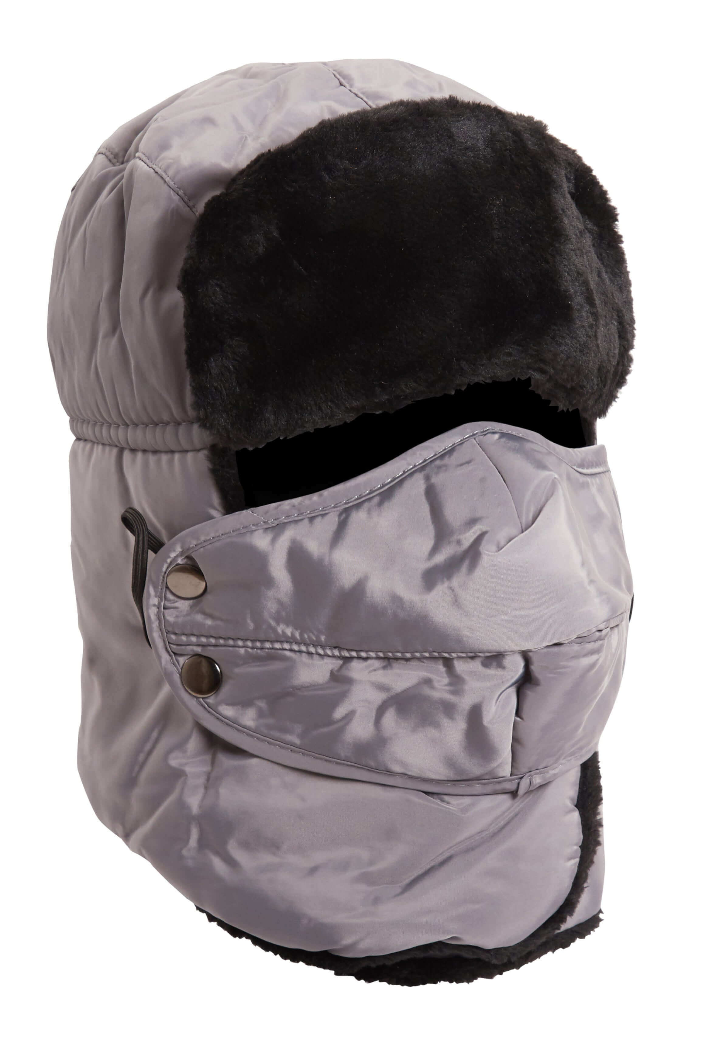 Versatile Winter Trapper Hat with Removable Face Cover Adjustable Ear Flaps Showerproof Fur Lined Ideal for Skiing Snowboarding Hiking