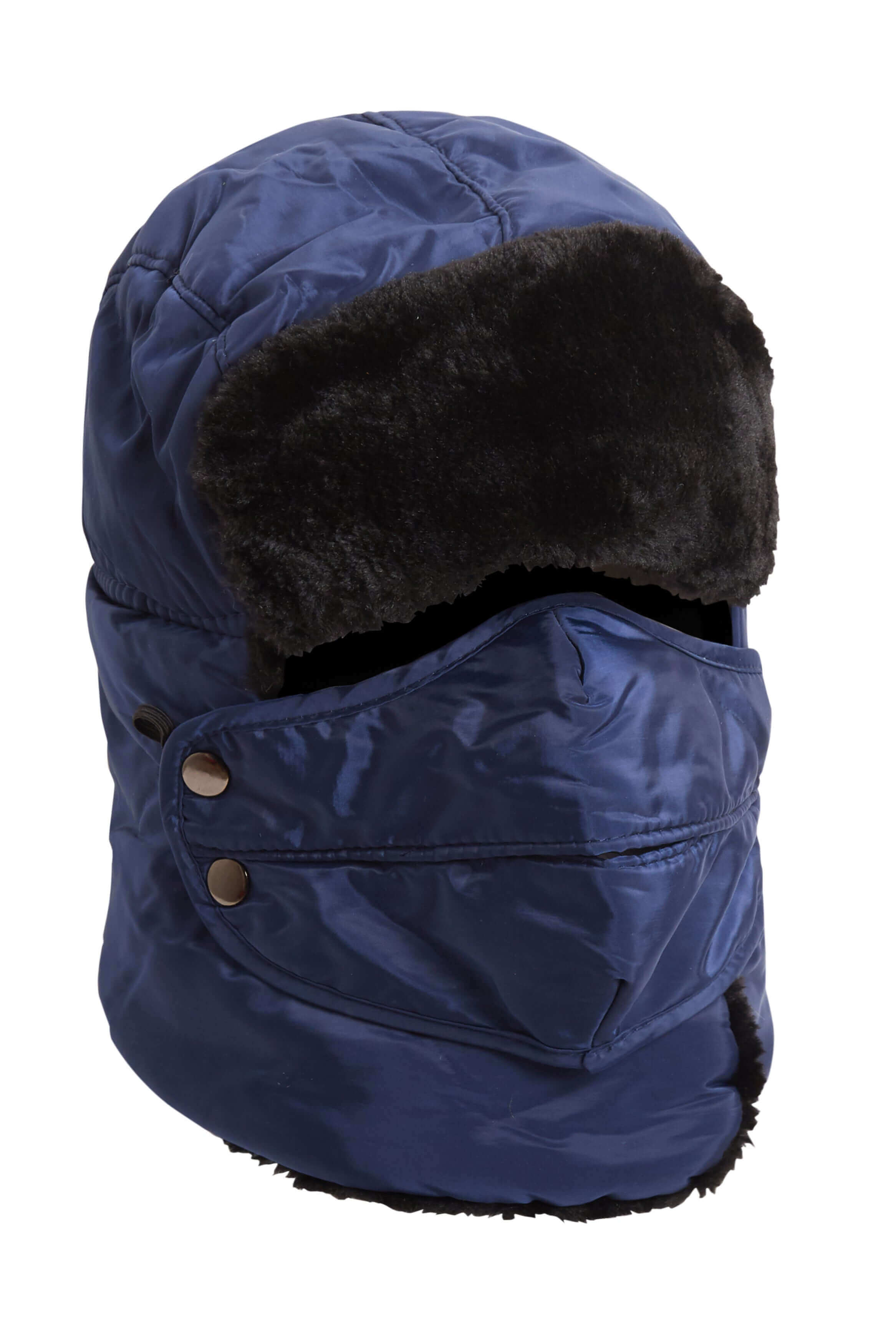 Versatile Winter Trapper Hat with Removable Face Cover Adjustable Ear Flaps Showerproof Fur Lined Ideal for Skiing Snowboarding Hiking