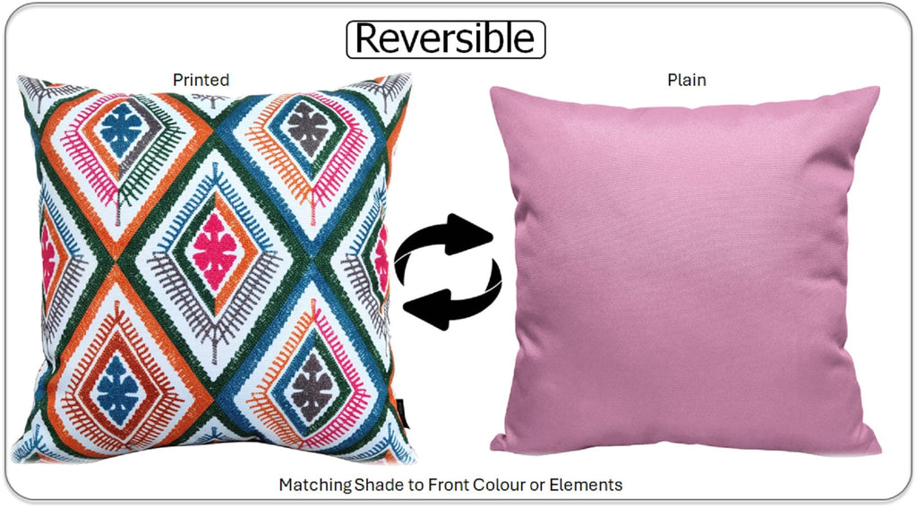 Vibrant Meze Outdoor Waterproof Garden Bench Patio and Indoor Cushions Durable Polyester Hollow-Fibre Filled 43x43 cm