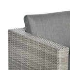 Grey PE rattan corner section with thick padded seat cushion