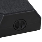 Black square weight base corner detail with molded texture