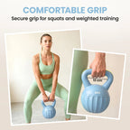 Blue 6 kg kettlebell with contoured non-slip handle