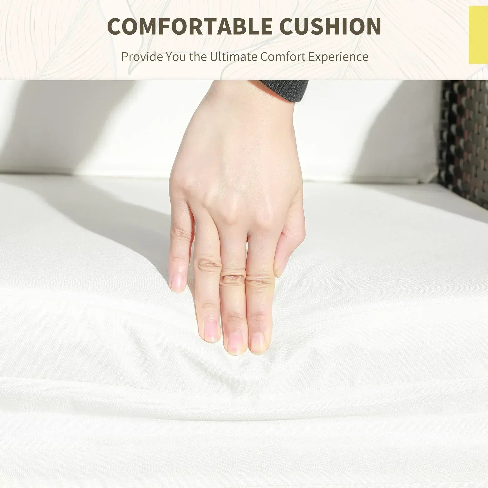 3 Pieces Rattan Bistro Set Balcony Furniture with Cushions, Storage Function - Cream White - Bobobiy