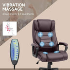 Brown PU office chair with padded backrest and seat, with circular massage nodes
