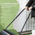 U-shaped handle garden roller with black steel drum for comfortable push and pull