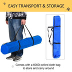 Blue oxford carrying bag with handles for agility poles dog training set