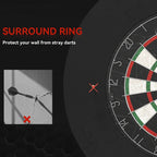 Black EVA surround ring around the edge of a bristle dartboard