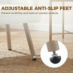 Cream velvet armchair with adjustable anti-slip feet on wooden legs